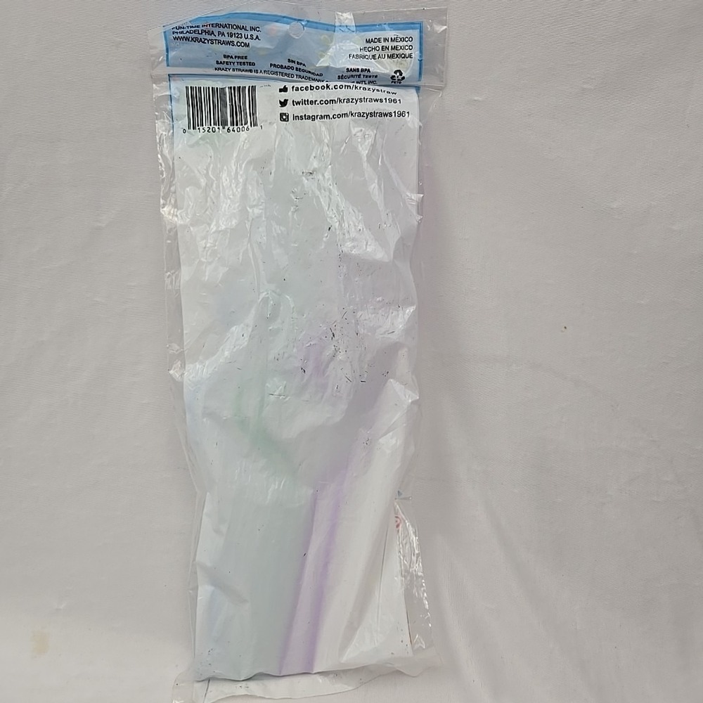 6 Total Fun Krazy Straws Assorted Colors Crazy Straw 10" Long‎ Sealed - Picture 4 of 5